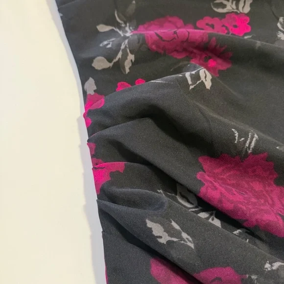 Jacob Black Spring Dress Feminine Elegance One Shoulder Pink Rose Print Asymmet - Picture 4 of 8